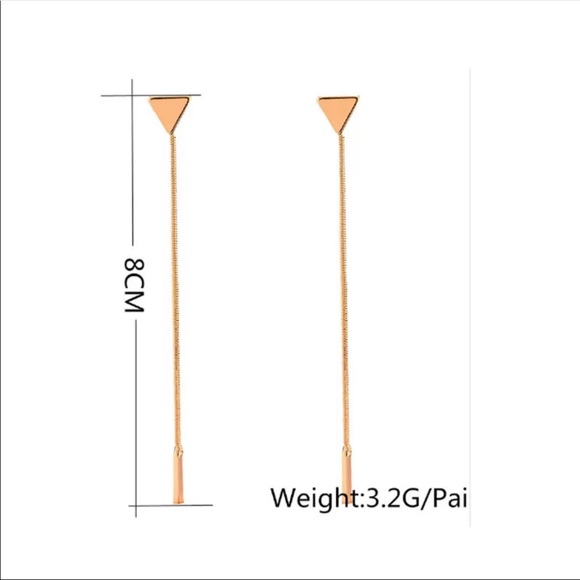 • Bailey • Geometric Triangle Drop Earrings - Picture 2 of 3